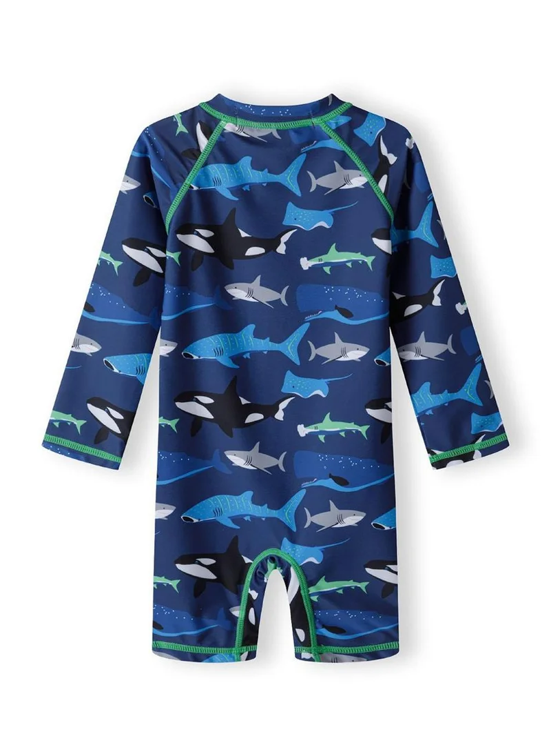 MINOTI Boys all-in-one rash swimming costume navy